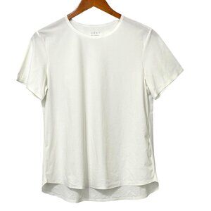 Aday Made It T-Shirt Top White Short Sleeve Technical Travel Stretch UPF Size M